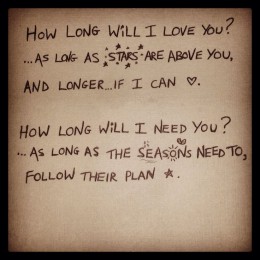 how long will i love you